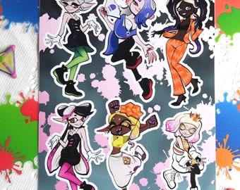 Splat Idols Vinyl Stickers Sheet