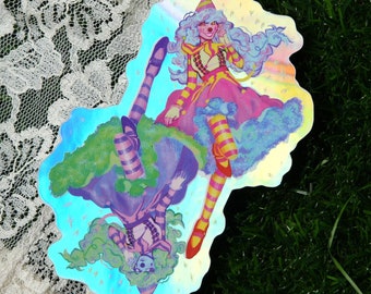 Clowncore Holographic Vinyl Sticker (B Grade)