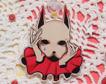 Cat Clown Keychain Clowncore Accessory