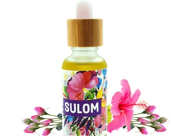 Organic Hibiscus & Rose Infused Hair Oil- Hair Volume, Hair Shine, Hair Thickness, Scalp Acne, Dandruff