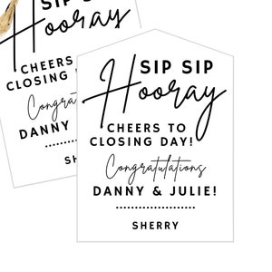 Sip Sip Hooray Tag: Editable Template in Canva (Digital Download)