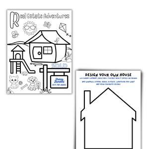 Printable Coloring Pages Real Estate, Open House Kids Activity Sheets ...