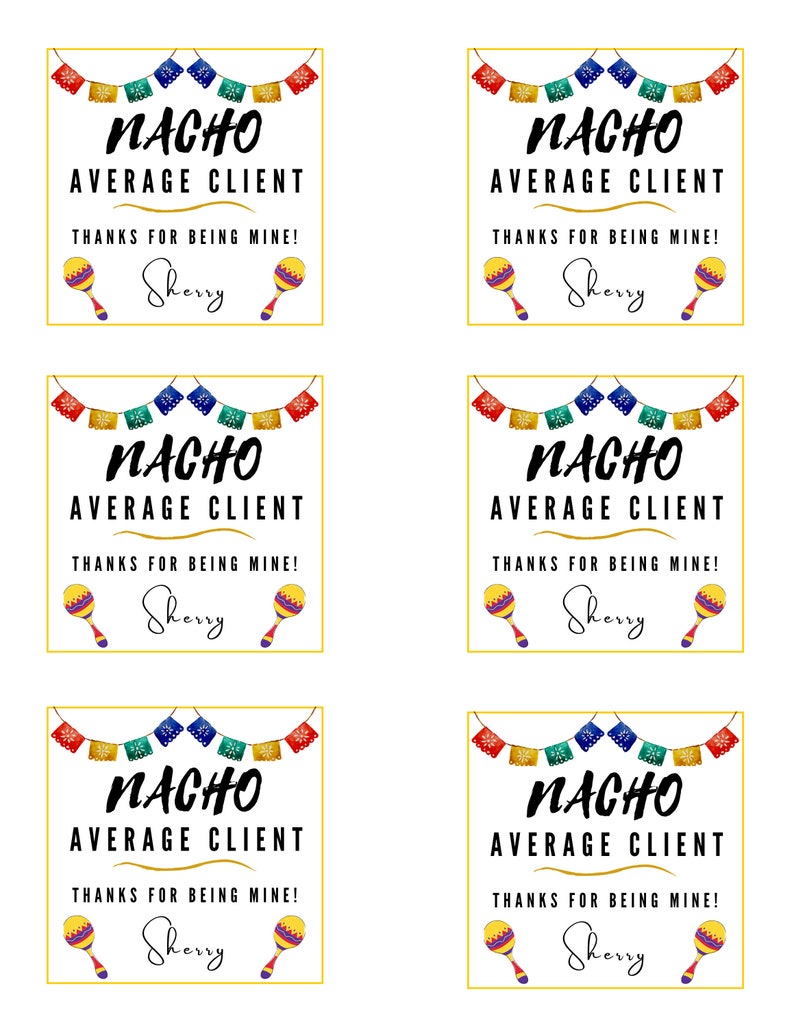 Nacho Average Client Tags Real Estate Pop by Tag Realtor Etsy