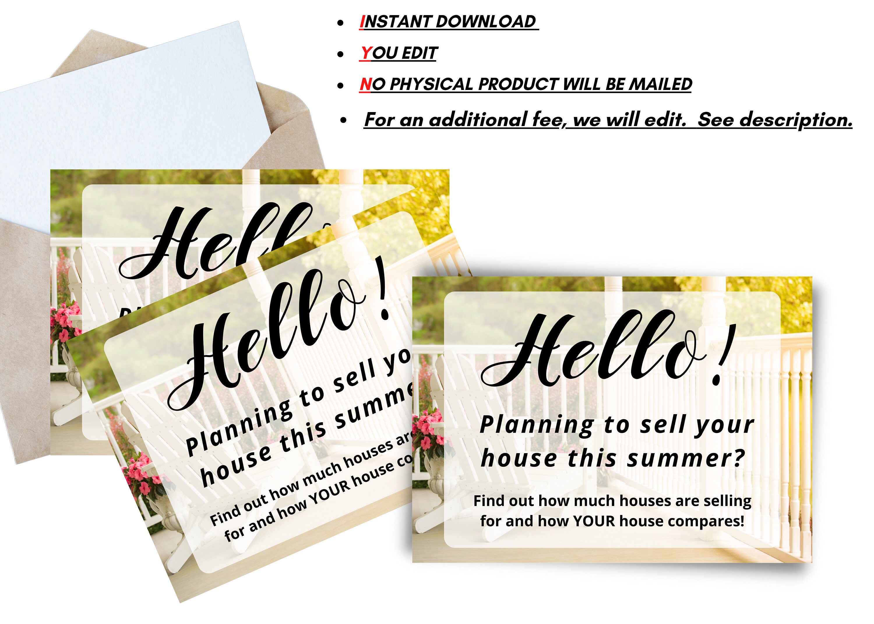 Real Estate Agents Summer Postcard Farming Neighborhood Etsy