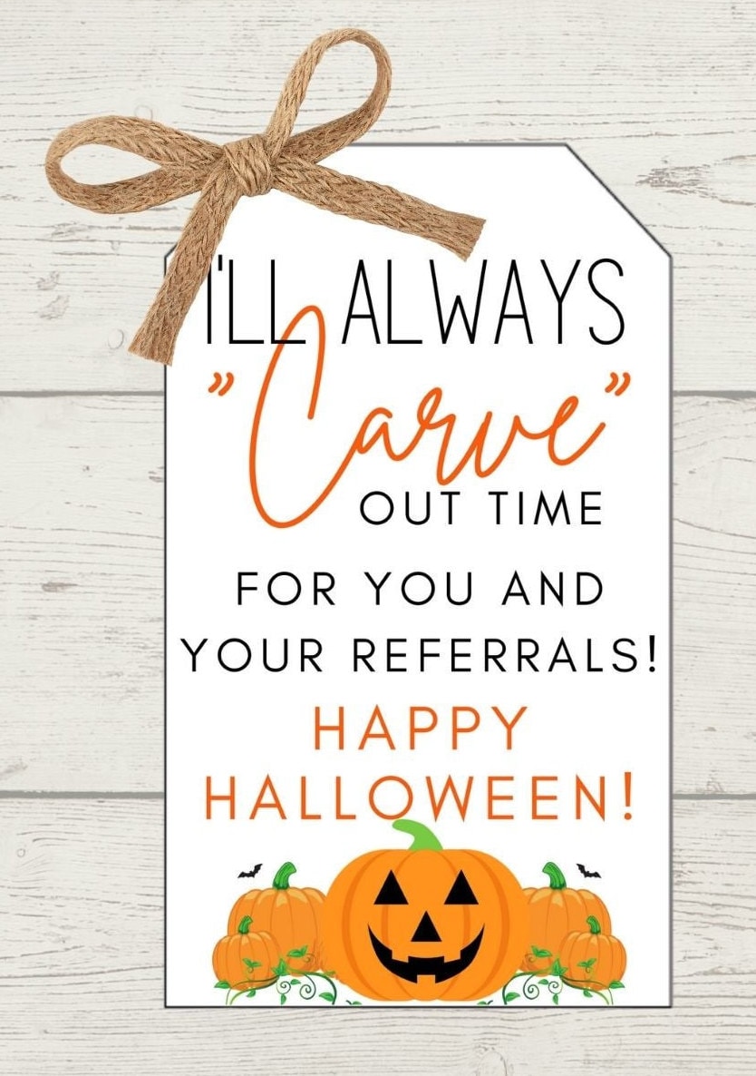 REALTOR?? Halloween Marketing Popby Tags, Carve Out Time for Referrals