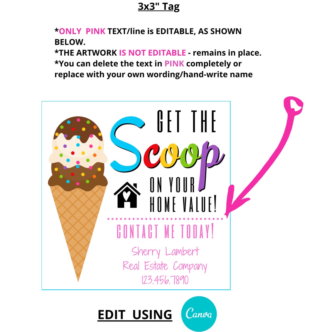 Editable Real Estate Pop By Tags Realtor Ideas for Sphere Etsy