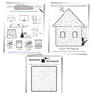 Open House Coloring Activity, Real Estate Coloring Page, Color Activity ...