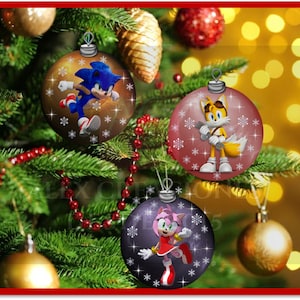 Sonic Christmas Spheres. Christmas. 6 designs. Digital Download. Design. PNG images for printing.