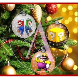 Marios Bros. Weihnachten Kugeln. 24 Designs. Digitaler Download. Design. PNG zu drucken.