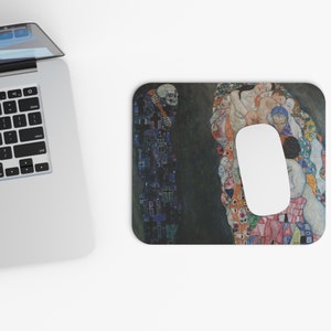 Life and Death by Klimt Mouse Pad for Creative Souls, Art Lover Gift, Desk Decor, Office Accessories, Unique Computer Mat, Home Studio