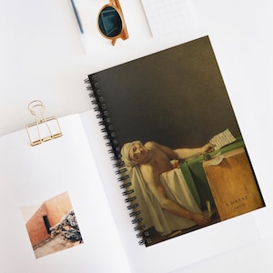 Der Tod von Marat von Jacques Louis David Notizbuch, Vintage Artwork Journal, Elegantes Notizbuch, Geschenk für Künstler, Kunstliebhaber
