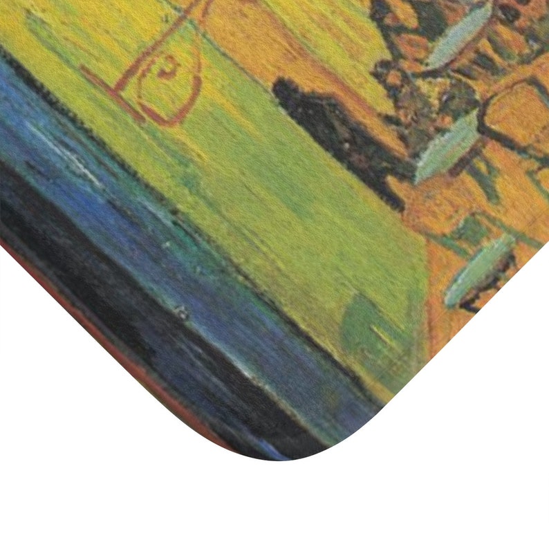 Vincent van Gogh Caf\u00e9 Terrace at Night Bath Mat in 2 sizes
