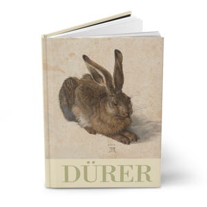 May include: A hardcover book featuring a reproduction of Albrecht Dürer's Young Hare painting on the front cover. The cover displays a brown rabbit on a beige background with the text DÜRER printed in large green letters at the bottom.