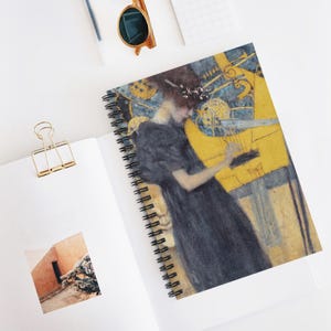 Cahier à spirales « Musique » de Gustav Klimt pour l'écriture et la réflexion créative, journal intime, fournitures scolaires, cadeaux pour artistes, papeterie esthétique
