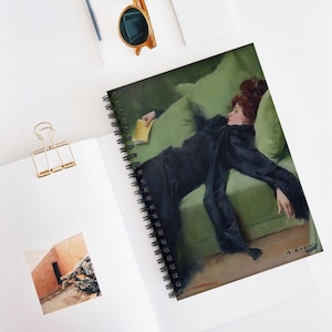 Decadent Girl de Ramon Casas Espiral, perfecto para llevar un diario, regalos para amantes del arte, diario motivacional, notas de estudio, decoración de la oficina en casa