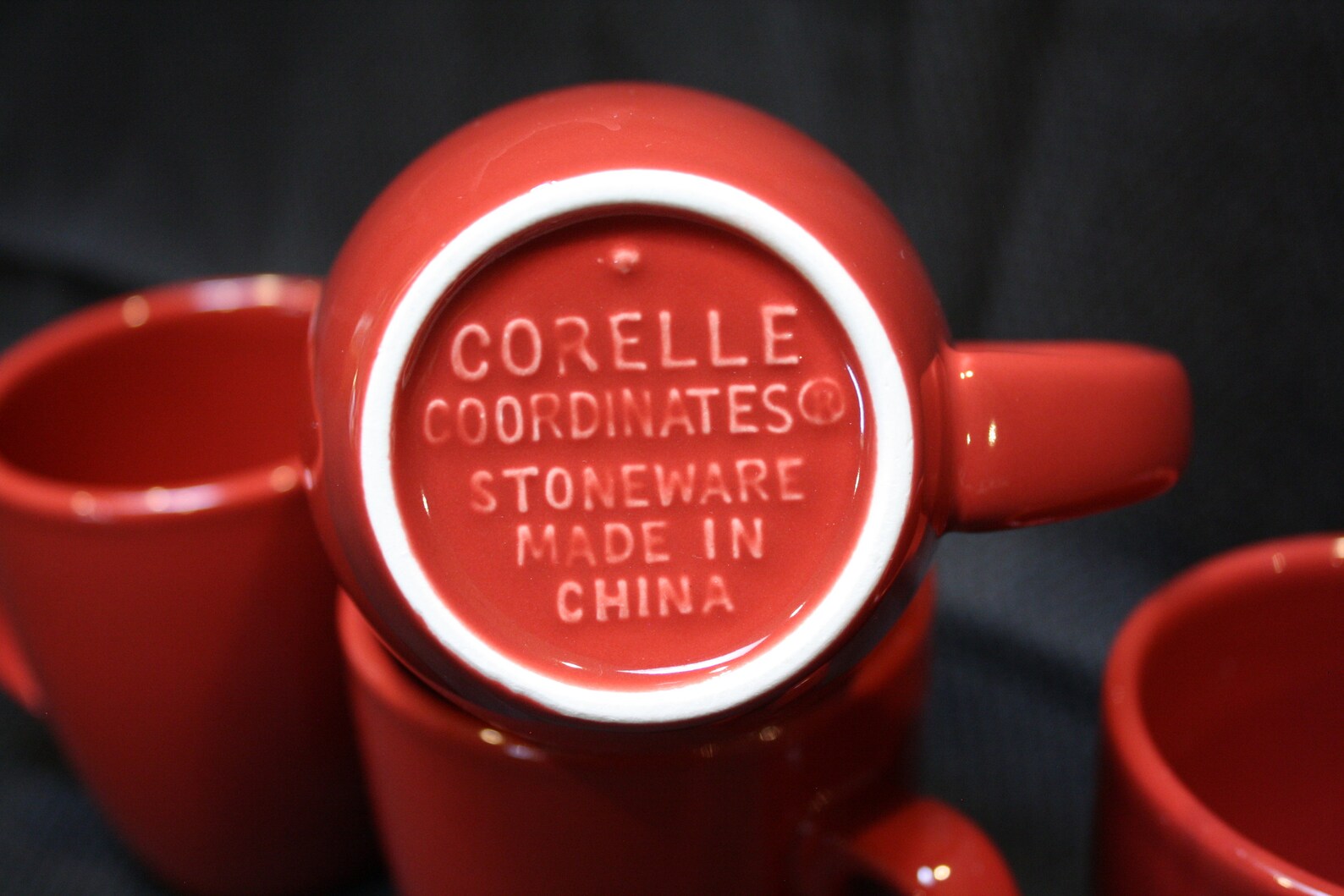Corelle Coordinates Stoneware Mugs Red Stoneware Coffee Etsy