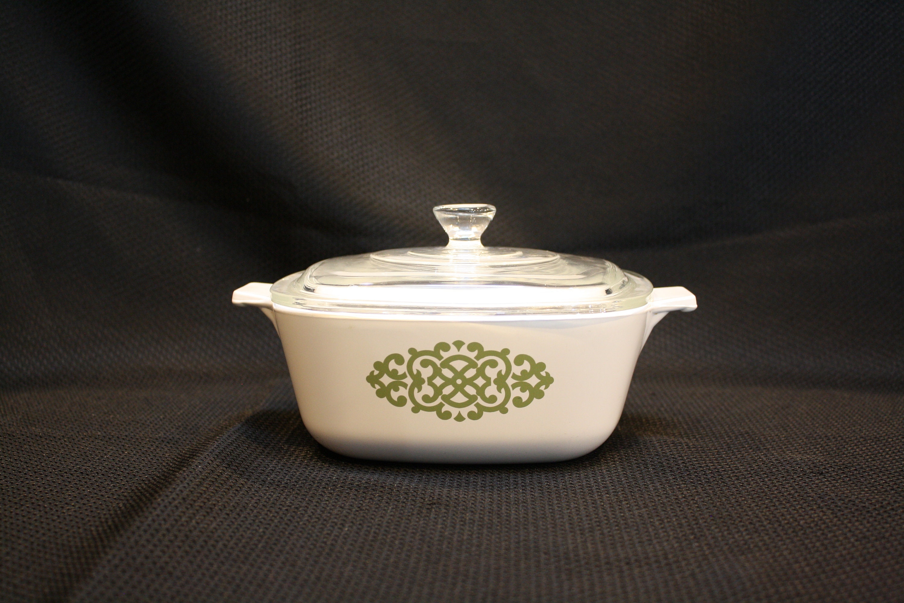 Corning Ware Green Medallion green Macrame Shell Oil Etsy