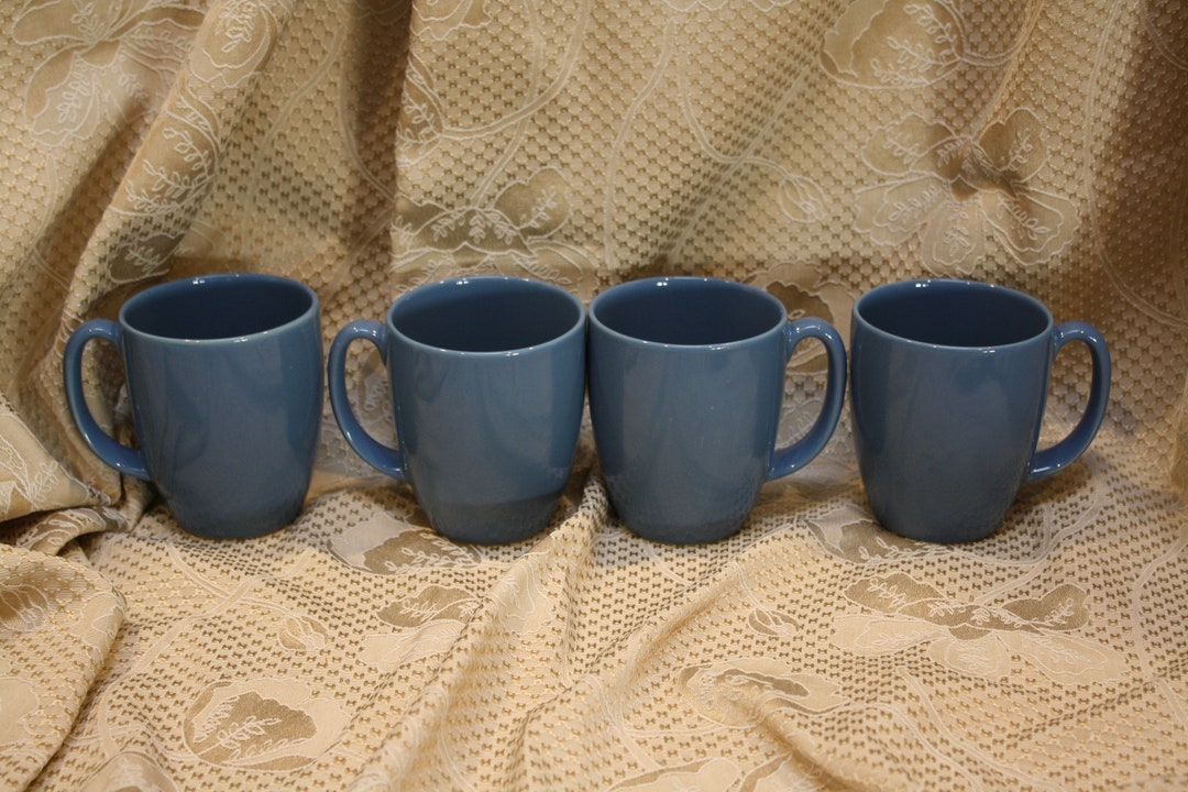 Corelle Coordinates Stoneware Mugs, Blue, Cornflower Blue, Stoneware