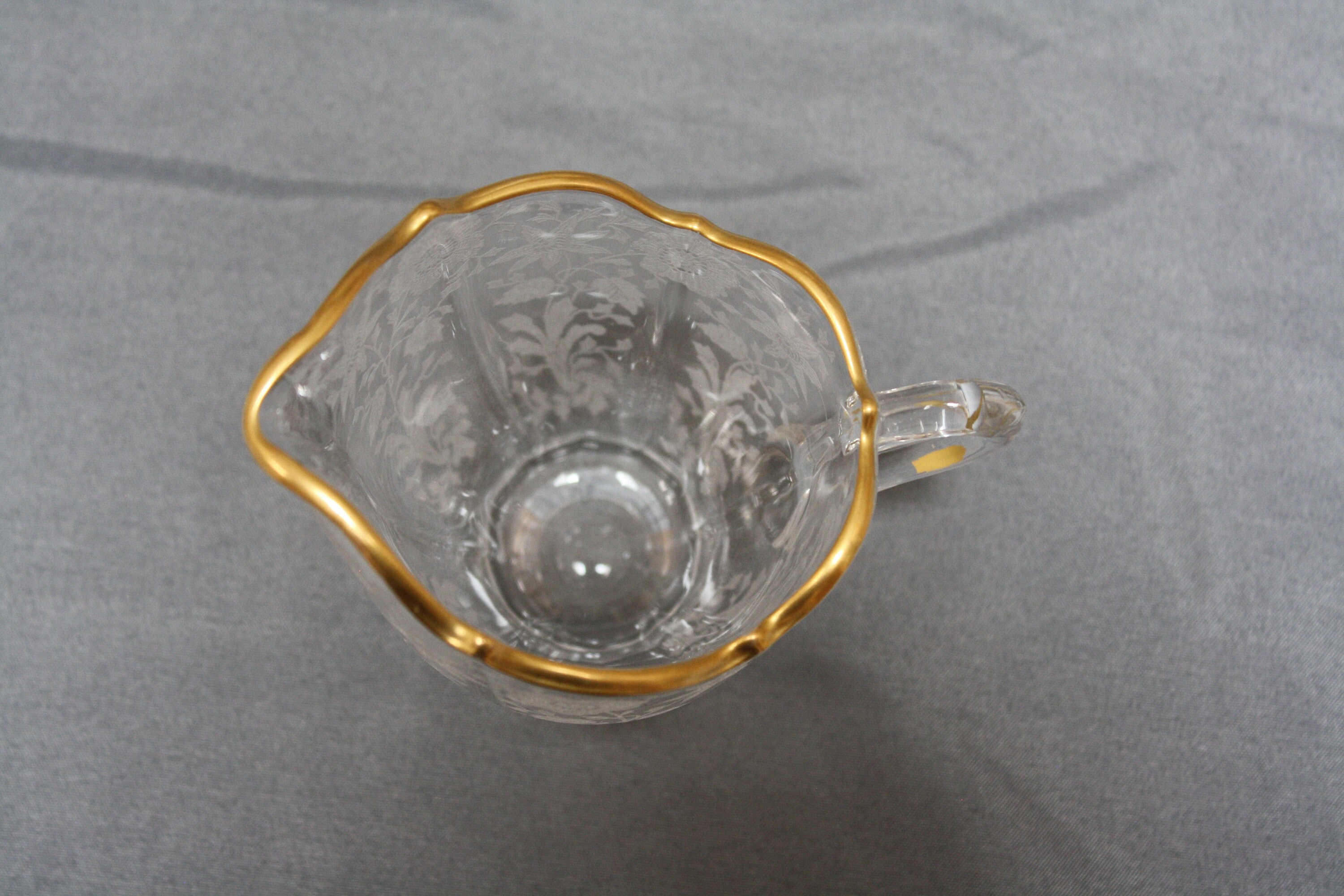 Cambridge Glass Wildflower Pattern Etched Flowers With Gold Etsy