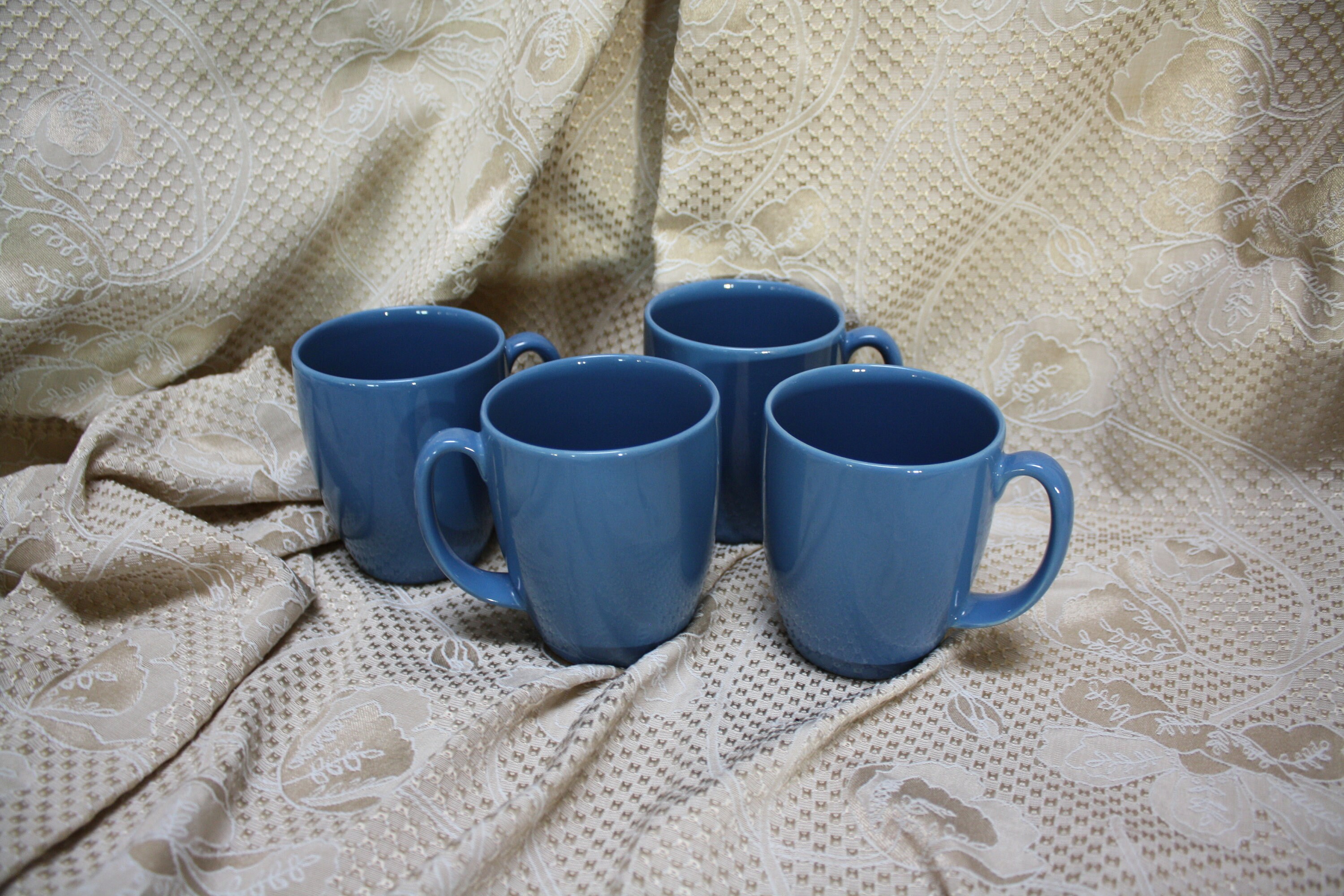 Corelle Coordinates Stoneware Mugs, Blue, Cornflower Blue, Stoneware