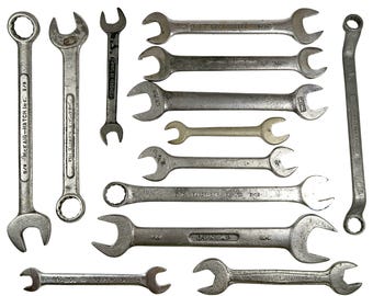 Set aus 13 Schraubenschlüsseln aus den USA - Dunlap, Billings, Blackhawk, Thorsen, mehr