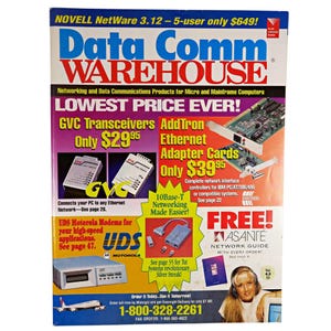 Data Comm Warehouse Catalog, 1993, Computer Networking & Modem Guide