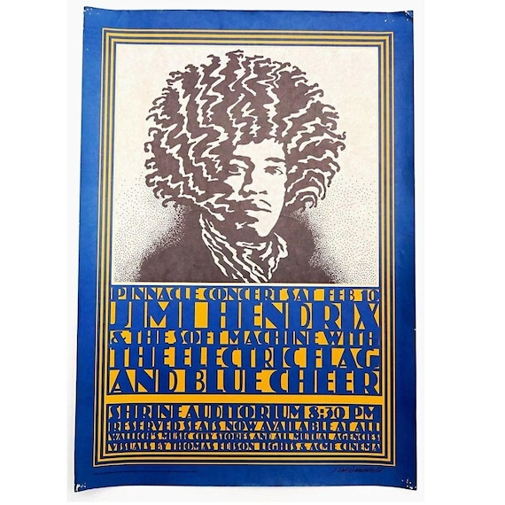 AOR 3.72 Jimi Hendrix 1968 Show Poster Van Hamersveld LA Shrine