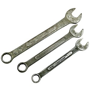 WWII Craftsman-combosleutelset (3 stuks) - CI- en N4-codes - Vintage 1942-45 Gereedschap