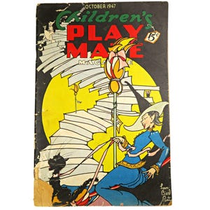 Children’s Play Mate Magazine, October 1947, Fern Bisel Peat Halloween Cover