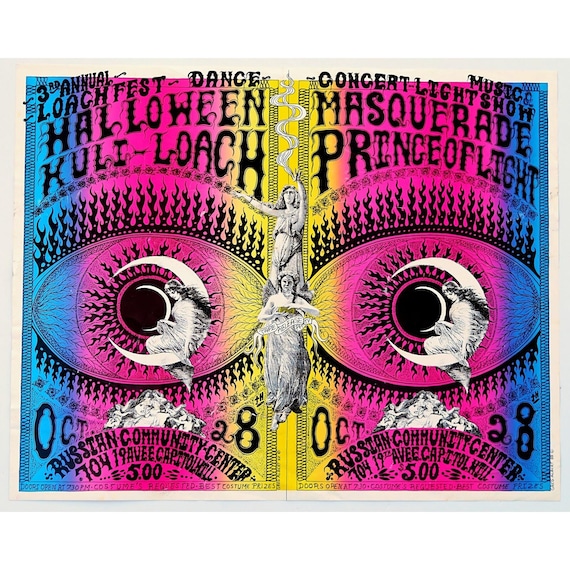 アート・デザイン・音楽 Off The Wall PSYCHEDELIC ROCK POSTERS 1988 Loach Fest Seattle Poster: Greg Albert Psychedelic Art - Etsy