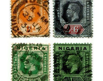 Nigeria KGV Stamp Lot — King George V 1915–1936 Incomplete Set, Used (4)