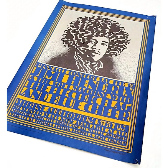 AOR 3.72 Jimi Hendrix 1968 Show Poster Van Hamersveld LA Shrine