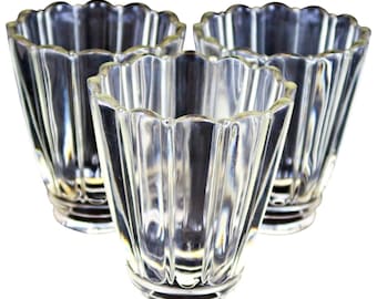 Zestaw 3 przezroczystych szklanych kloszy do kinkietów w kształcie tulipana z 2-calowym mocowaniem i wzorem płatków w stylu vintage