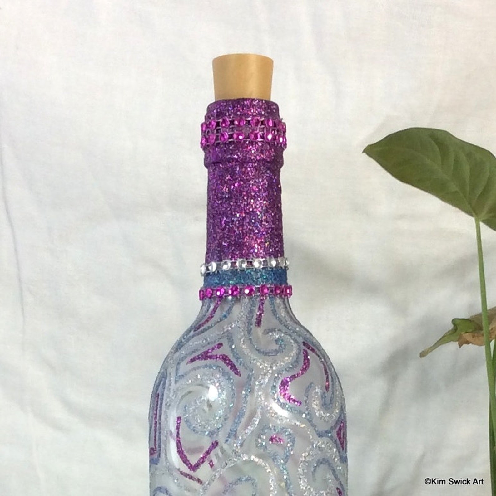 Purple Wine Bottle Decorative Bottle Glass Bottle Light up Etsy