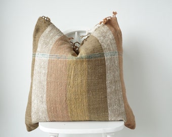 hand woven Striped Pillow cover