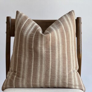 Light Brown Striped Pillow cover
