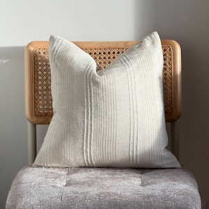 Beige Tan Striped Pillow cover