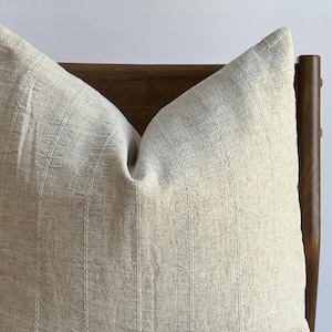 Neutral gray beige Striped Pillow cover