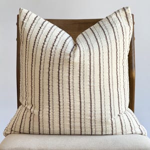 Brown Striped Pillow cover