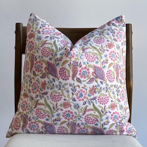 Pink Floral Pillow Cover