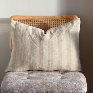 Beige Gray Striped Pillow cover