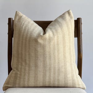 Neutral tan Striped Pillow cover