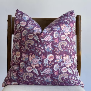 Purple Floral Pillow Cover