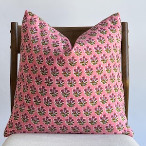Pink Floral Pillow Cover