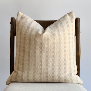 Tan light Brown Striped Pillow cover