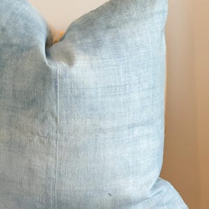 Vintage Hemp Hmong faded blue Pillow