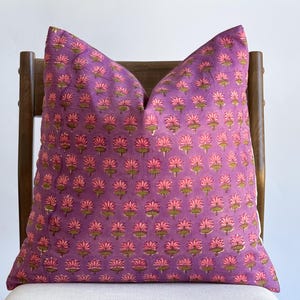 Purple Floral Pillow Cover