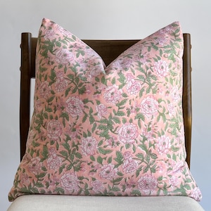 Pink old rose Floral Pillow Cover