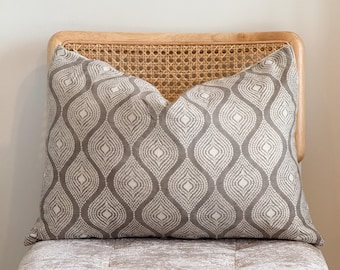 Gray block printed Pillow Cover