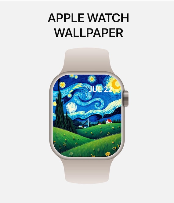 Van Gogh Starry Night Apple Watch Wallpaper Artistic Green